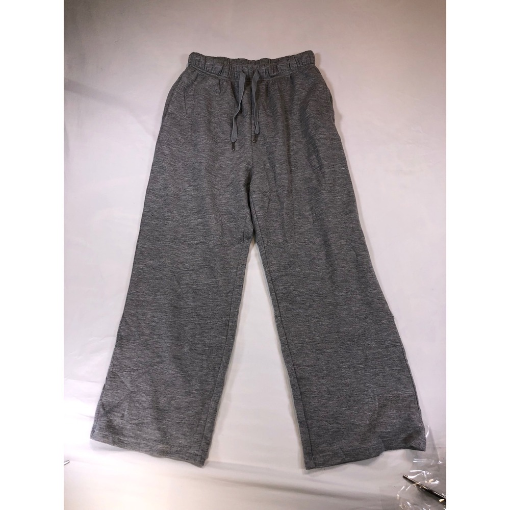 WIHOLL Womens Heather Gray Wide Leg Lounge Pants Drawstring Waist Size M